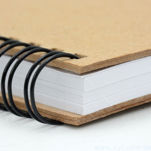 個性牛皮紙環裝筆記本-左翻橫式線圈記事本-可訂製內頁及客製化加印LOGO